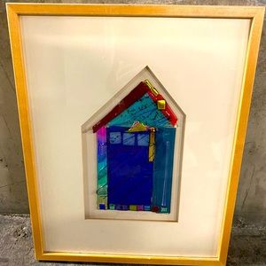 Yolanda Adra Minimalist Dichroic Art Glass Sculpture